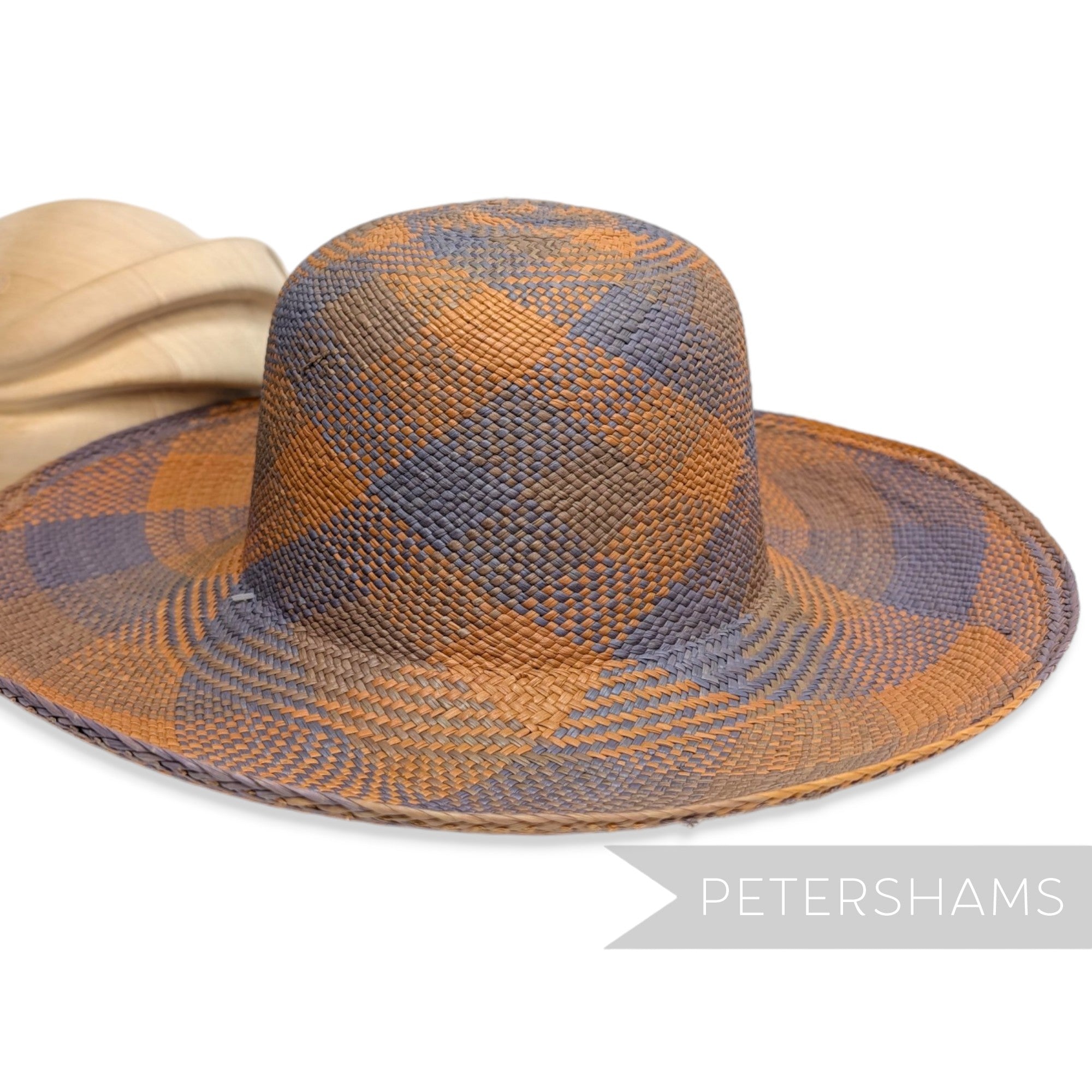 Double Swirl Vintage Ecuador Panama Straw Capeline Hat Body - 12"