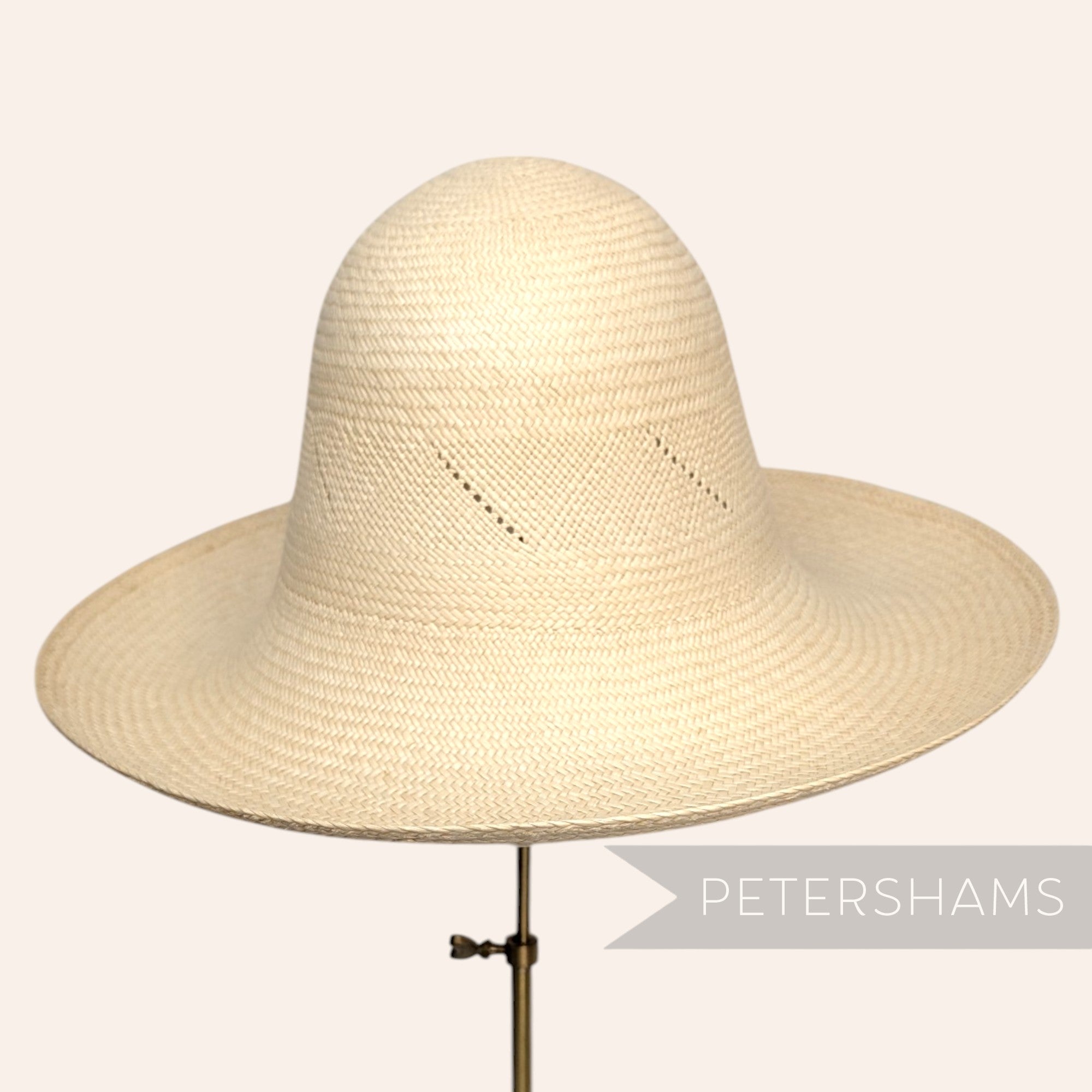 Slightly Imperfect Diagonal Fine Vent Vintage Ecuador Panama Straw Capeline Hat Body - 12"