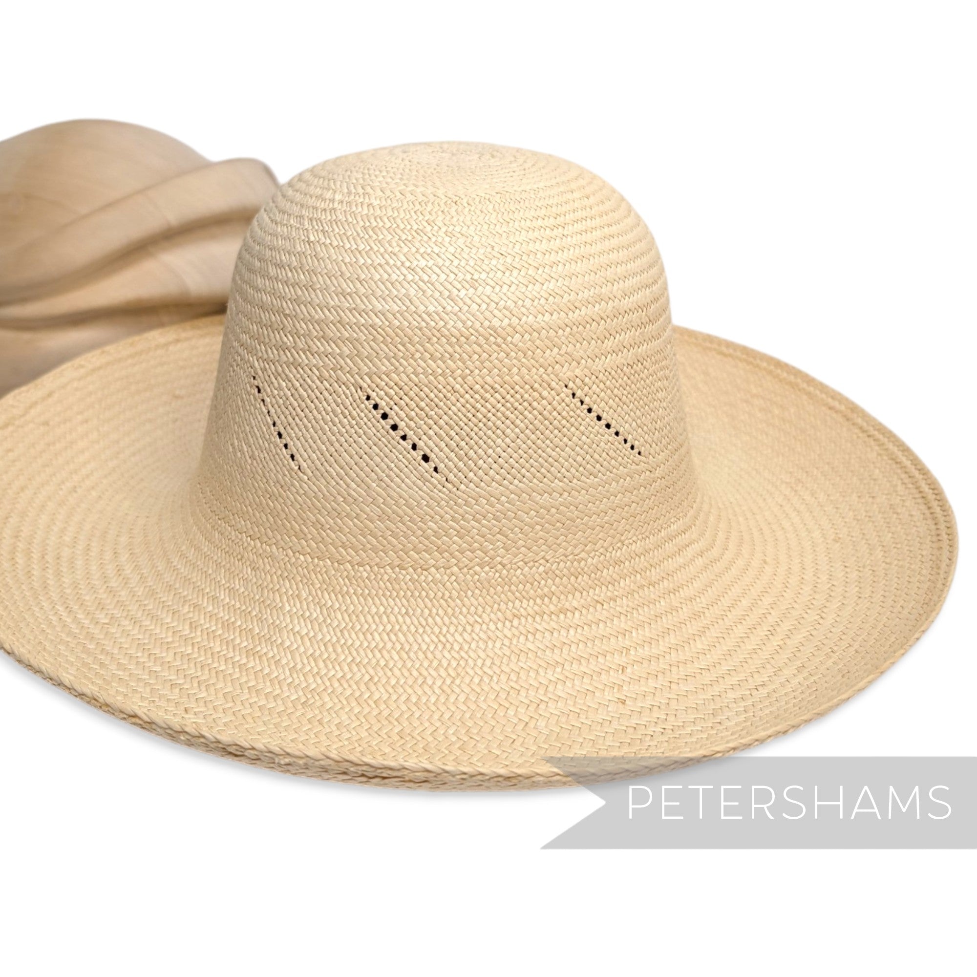 Slightly Imperfect Diagonal Fine Vent Vintage Ecuador Panama Straw Capeline Hat Body - 12"