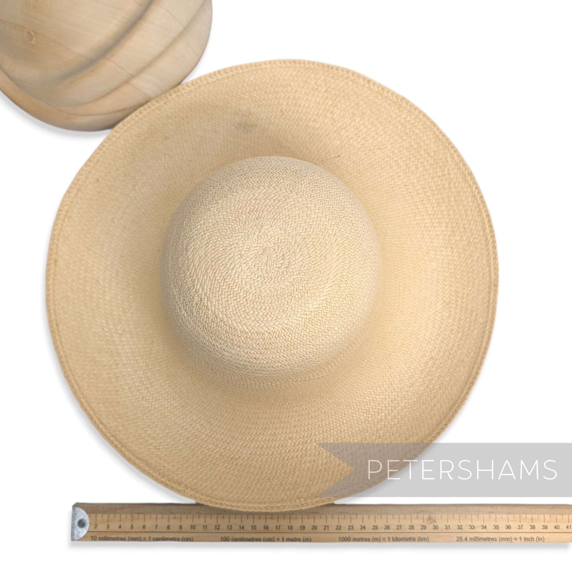 Slightly Imperfect Diagonal Fine Vent Vintage Ecuador Panama Straw Capeline Hat Body - 12"