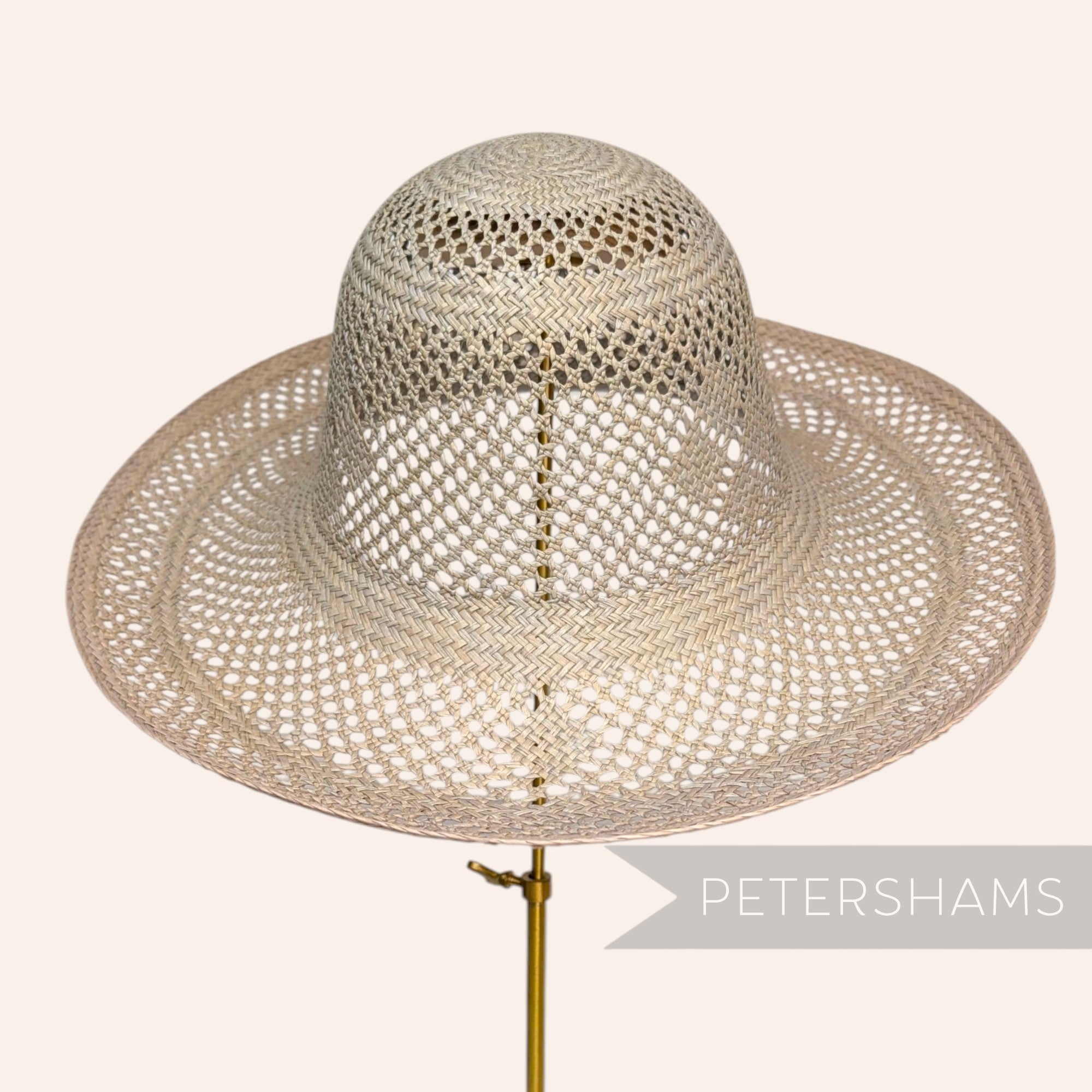 Slightly Imperfect Open Weave Diamond Detail Vintage Ecuador Panama Straw Capeline Hat Body - 11"