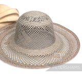 Slightly Imperfect Open Weave Diamond Detail Vintage Ecuador Panama Straw Capeline Hat Body - 11"