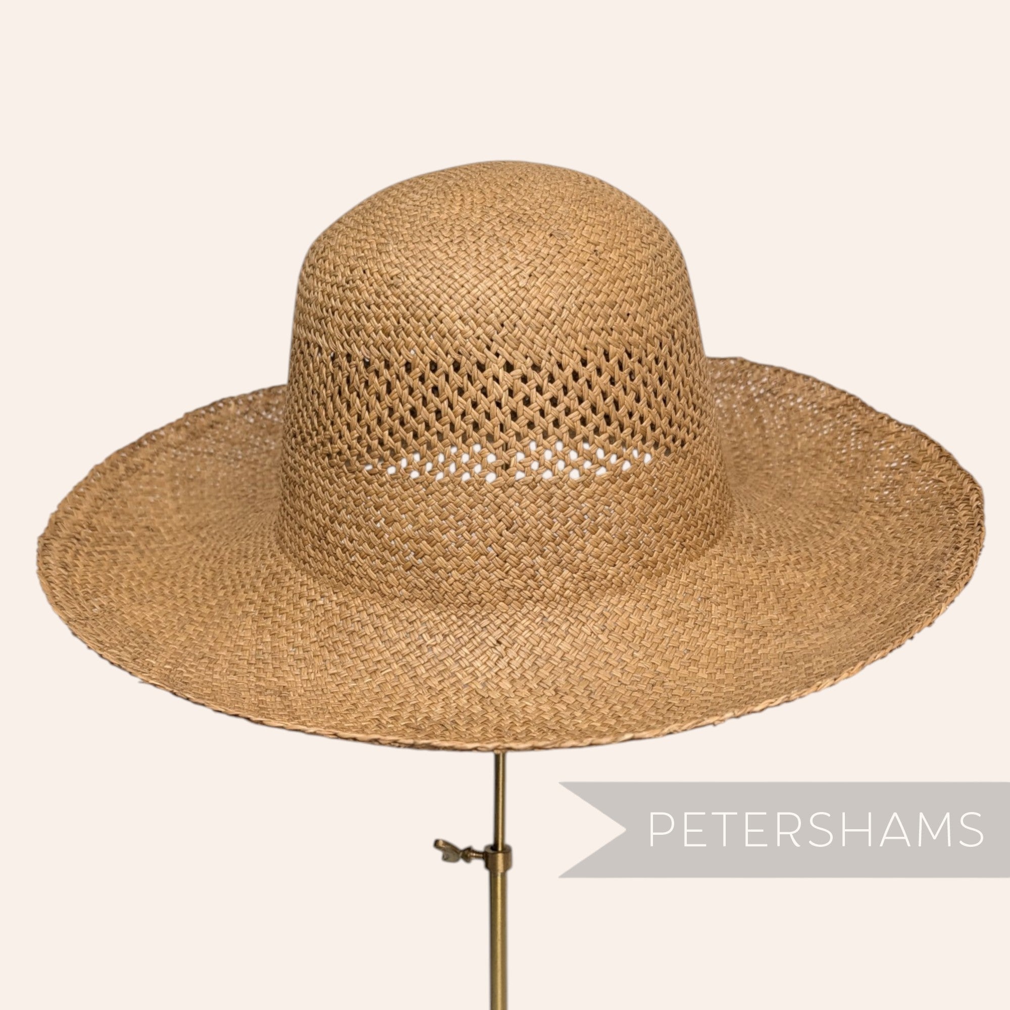 Stripe Vent Vintage Ecuador Panama Straw Capeline Hat Body - 12"