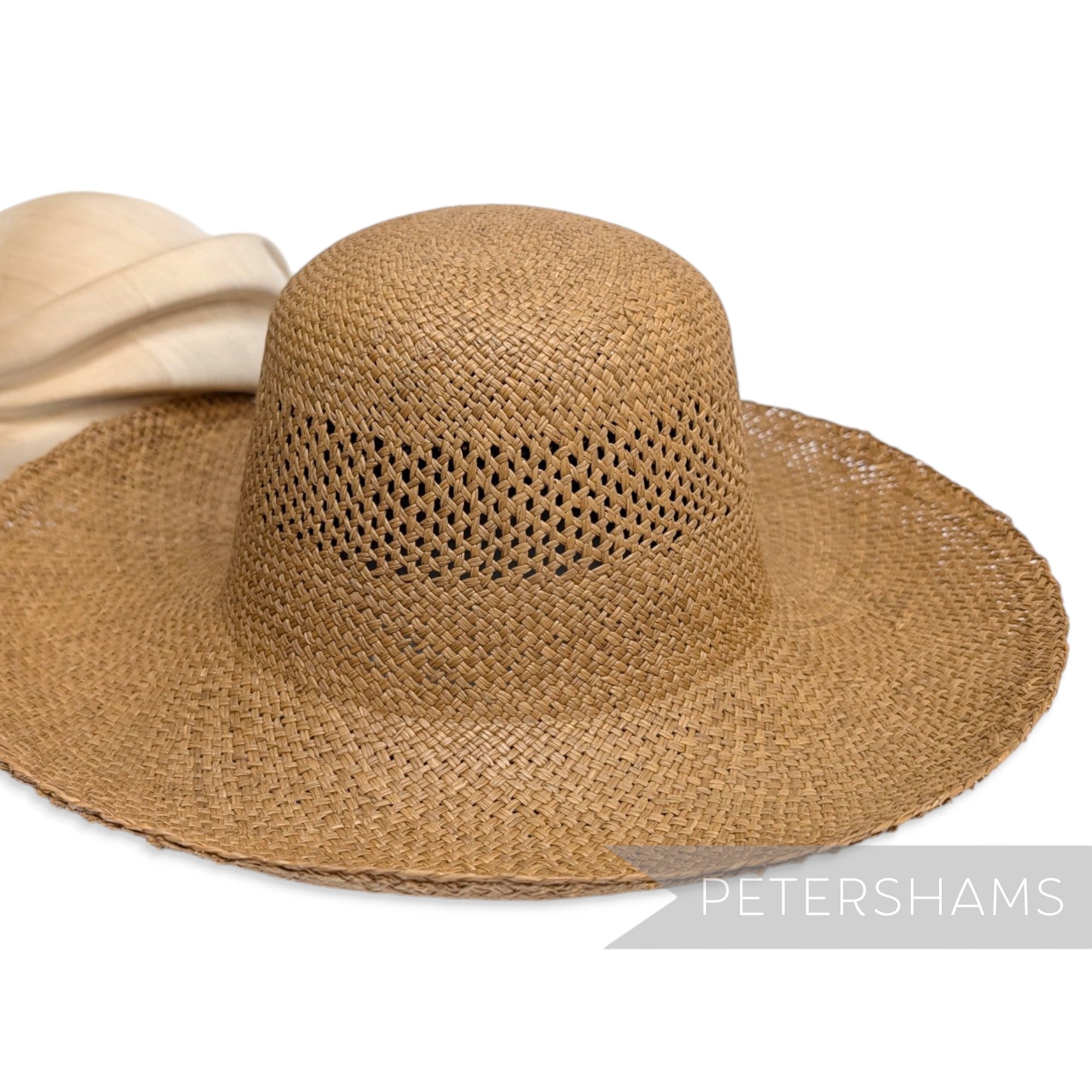 Stripe Vent Vintage Ecuador Panama Straw Capeline Hat Body - 12"