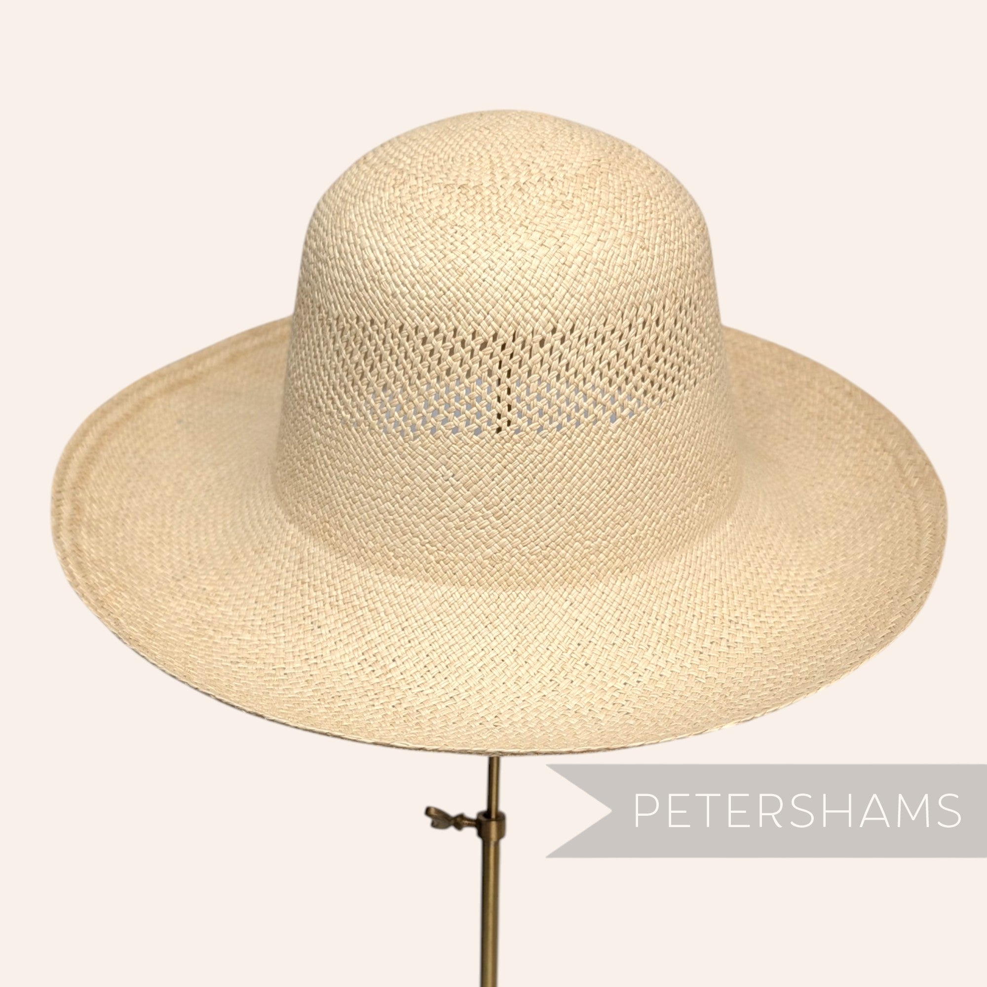 Stripe Vent Vintage Ecuador Panama Straw Capeline Hat Body - 11"