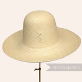 Lightning Bleached Straw Zig Zag Detail Vintage Ecuador Panama Straw Capeline Hat Body - 11.5"