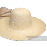Lightning Bleached Straw Zig Zag Detail Vintage Ecuador Panama Straw Capeline Hat Body - 11.5"