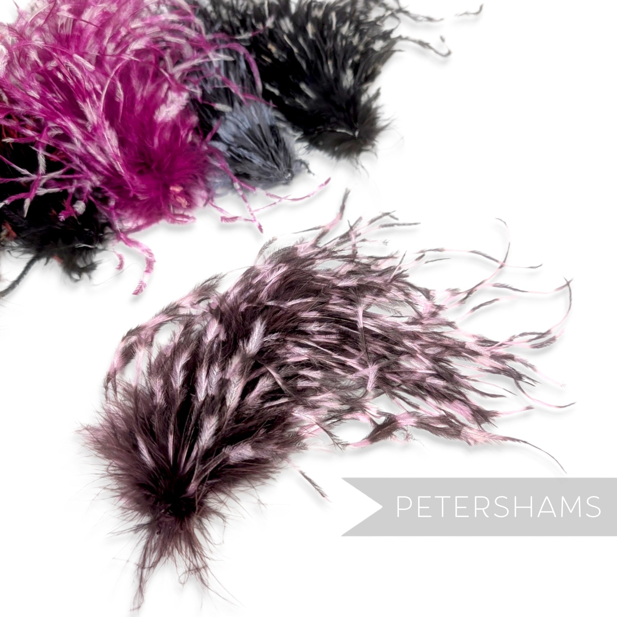 *One-Off* Stripe Effect Strung Ostrich Fringe - 10cm