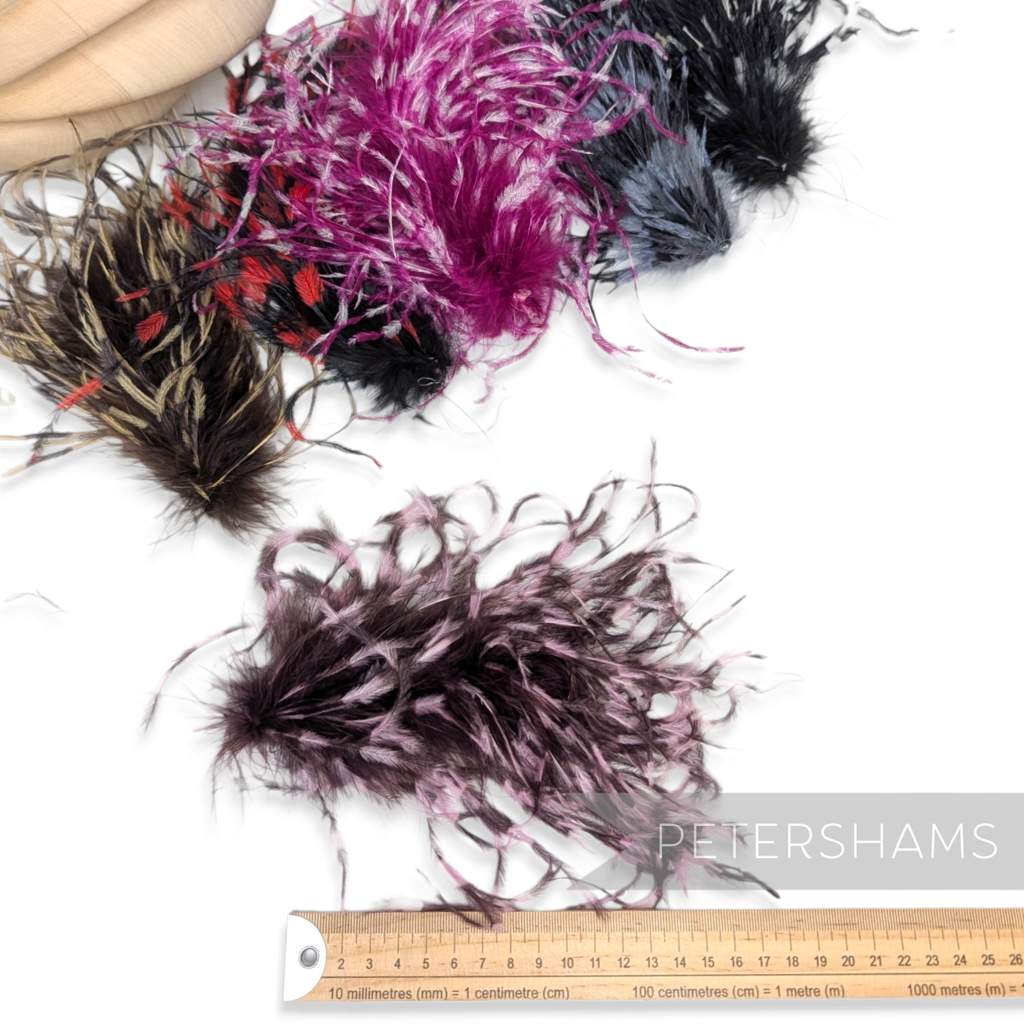 *One-Off* Stripe Effect Strung Ostrich Fringe - 10cm