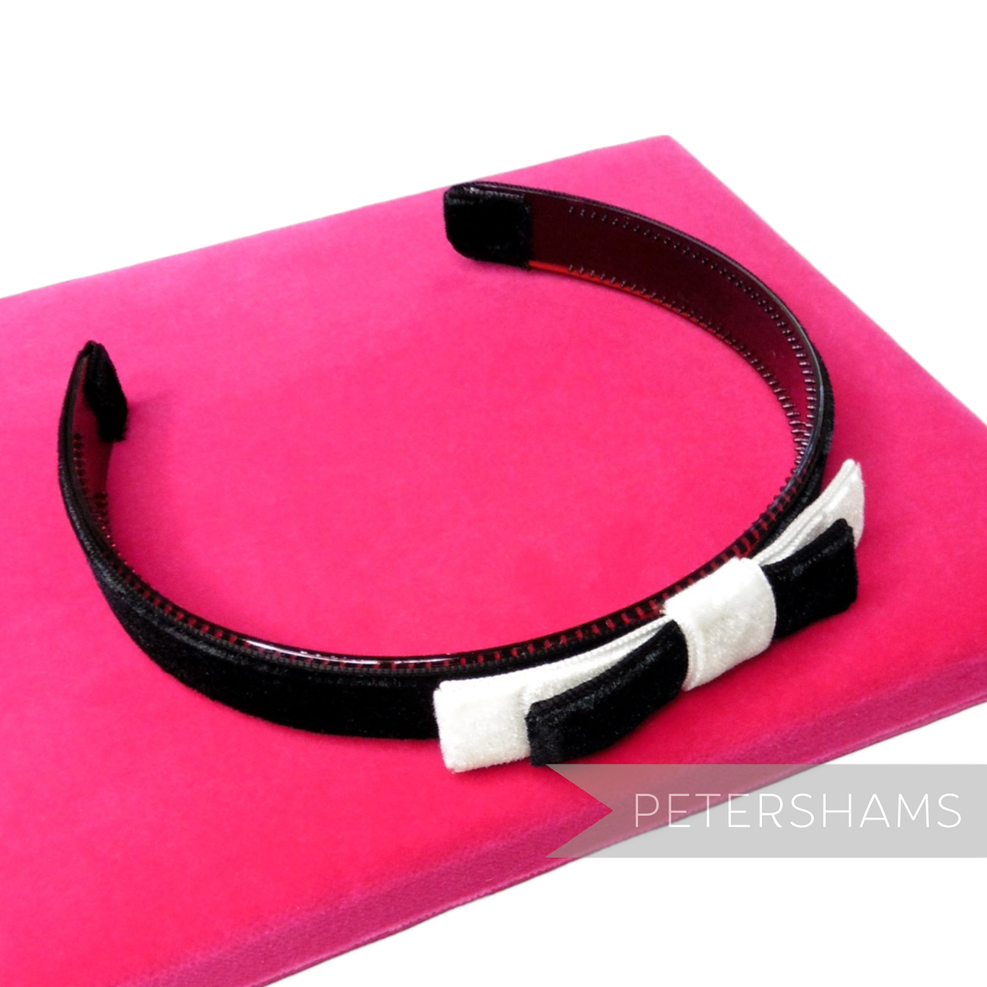 Vintage 1960s Velvet Covered Headband with Bow