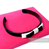 Vintage 1960s Velvet Covered Headband with Bow