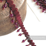 Round Bead Fringe on Wavy Gimp Braid Trim - 1m