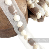 Opaque Gemstone Insertion Mesh Trim - 1m