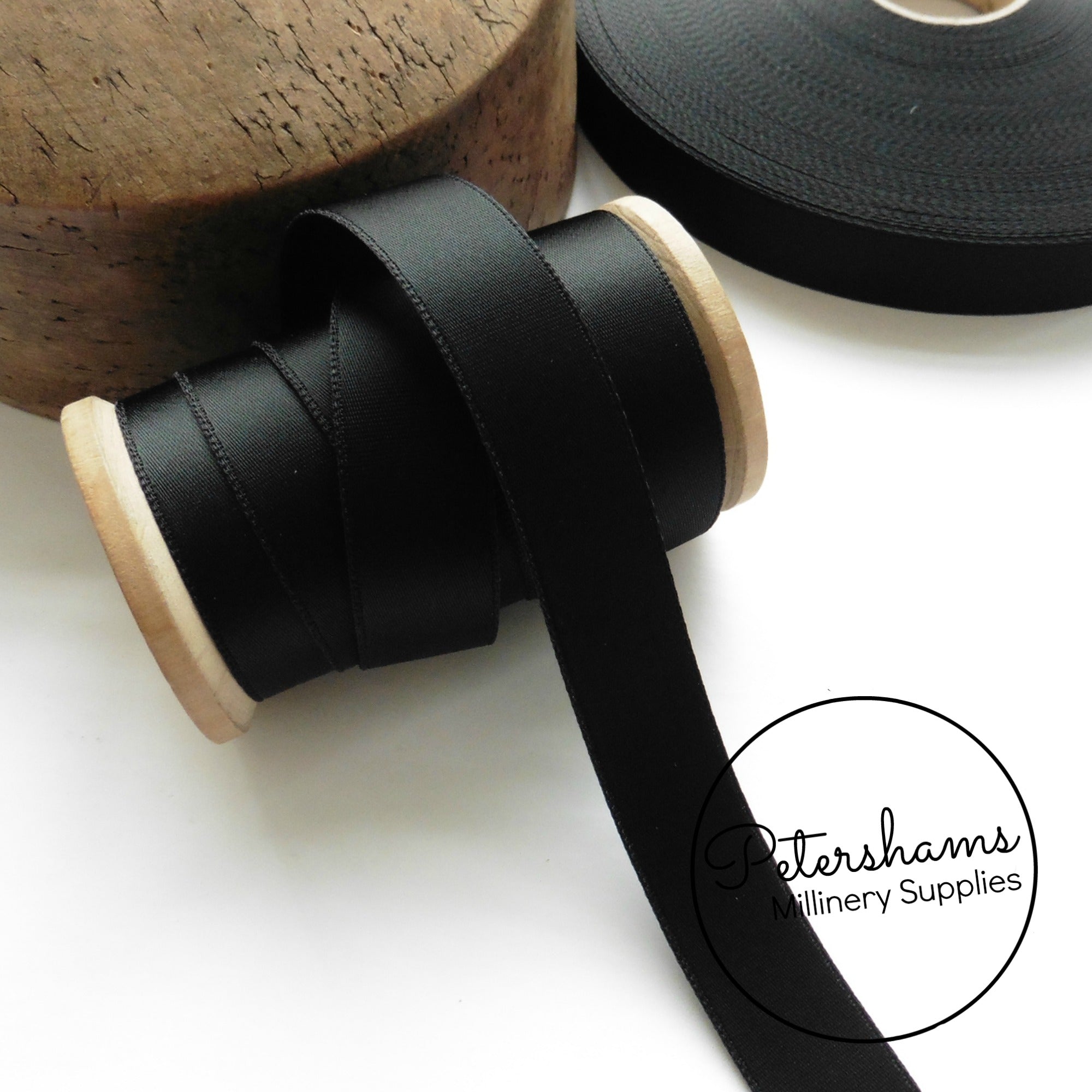 20mm Black Luxurious Single Sided Satin Ribbon