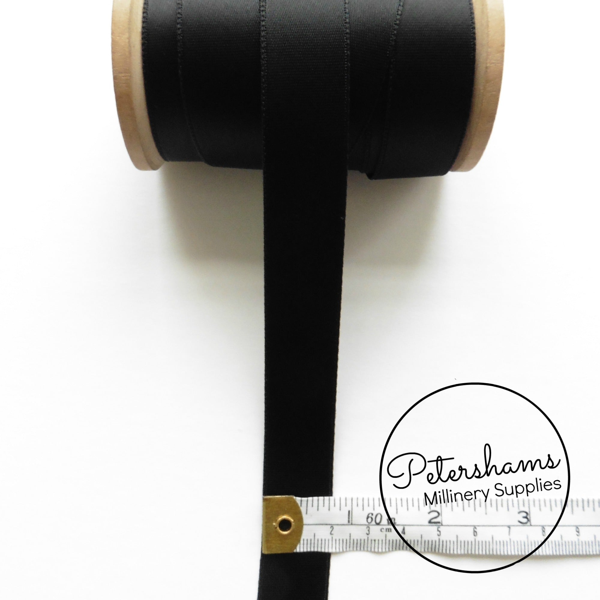 20mm Black Luxurious Single Sided Satin Ribbon