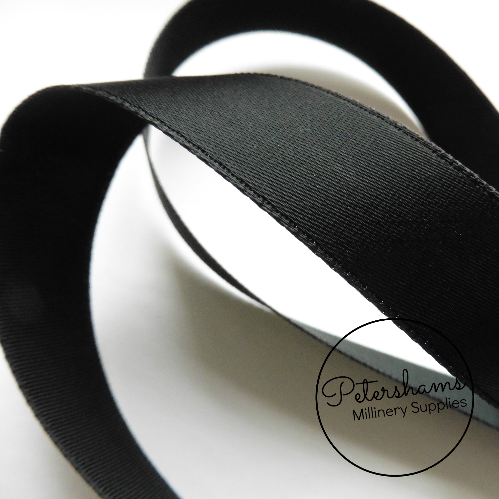 20mm Black Luxurious Single Sided Satin Ribbon