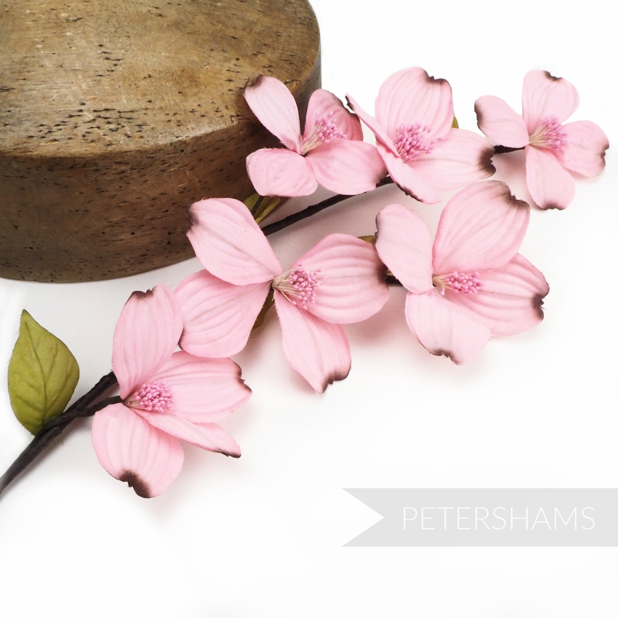'Gloria' Silk Dogwood Wired Flower Stem Petershams Millinery Supplies