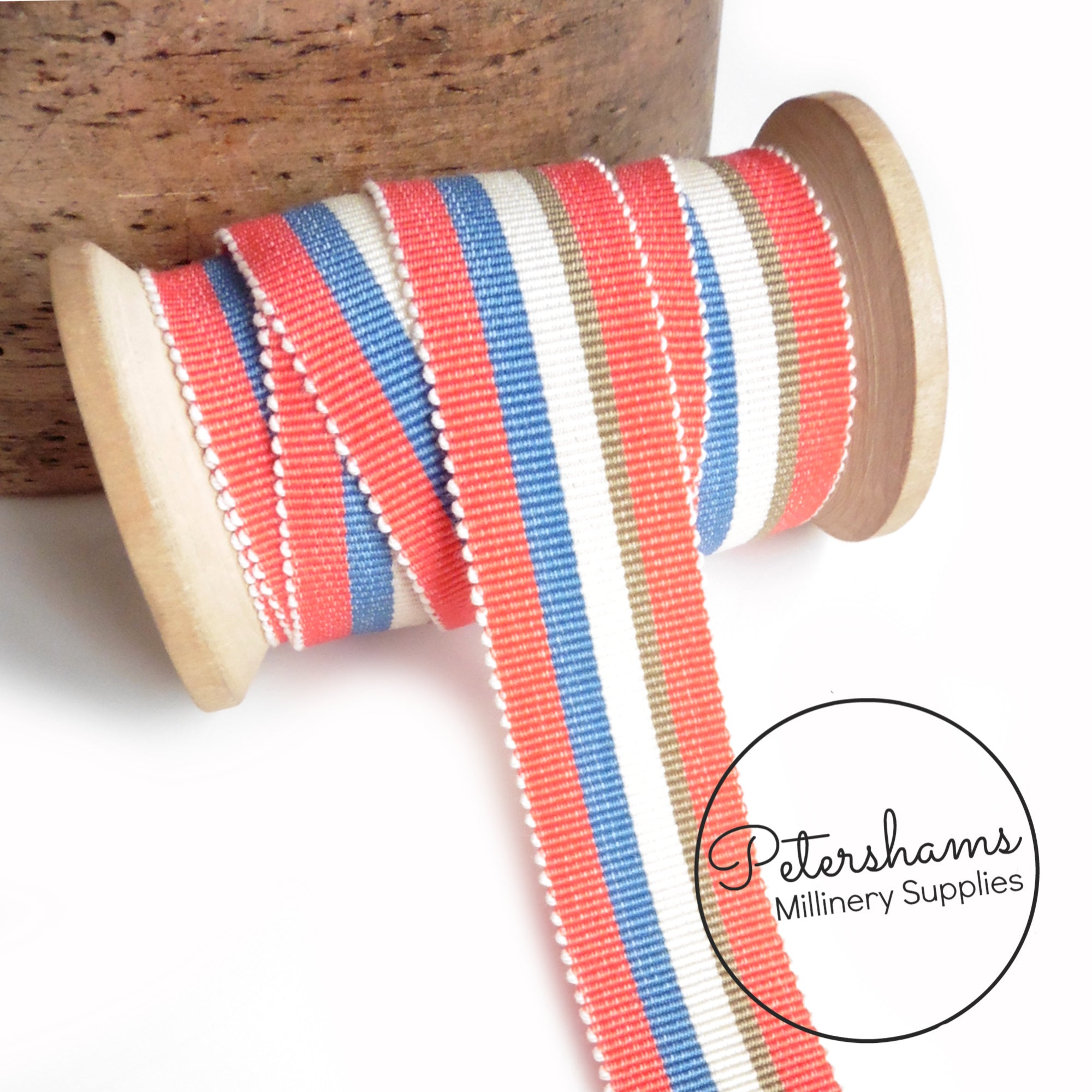 25y Roll WHITE PETERSHAM RIBBON Cotton Rayon Vintage...