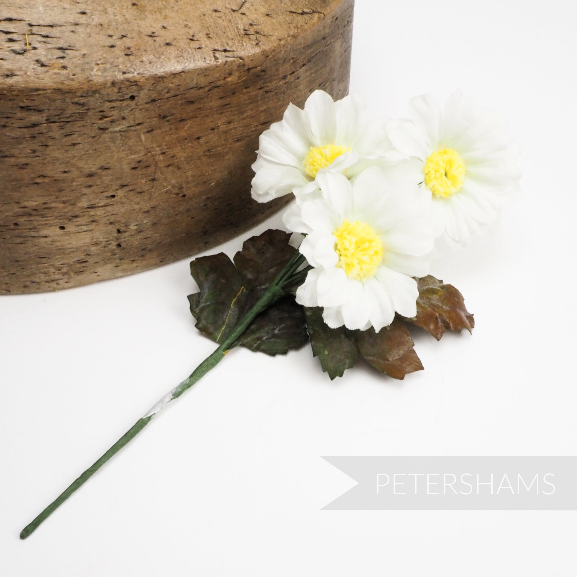'Terri' Vintage Daisy Wired Flower Millinery Mount Petershams