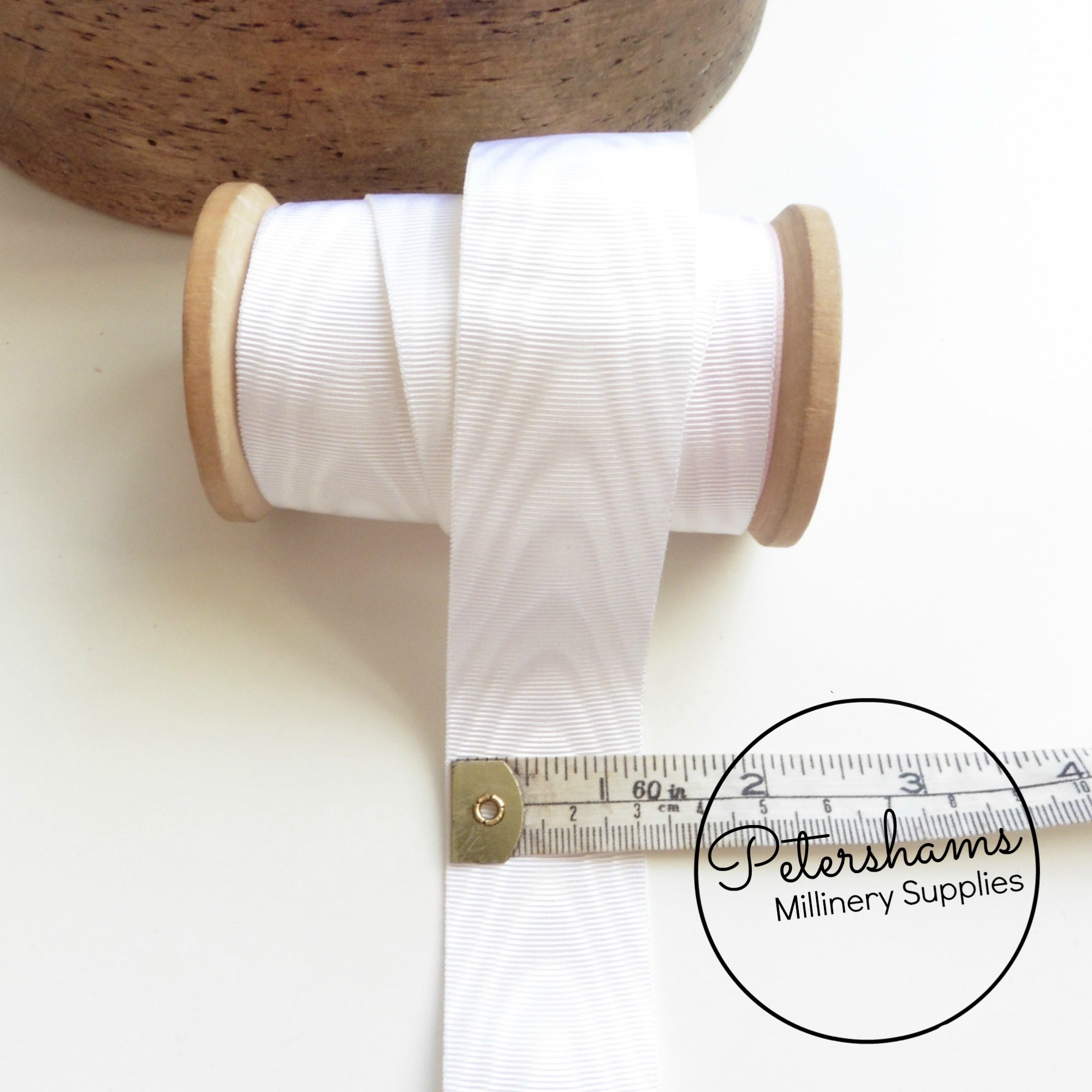 32mm Wide Moire Grosgrain Ribbon - 1m – Petershams Millinery Supplies