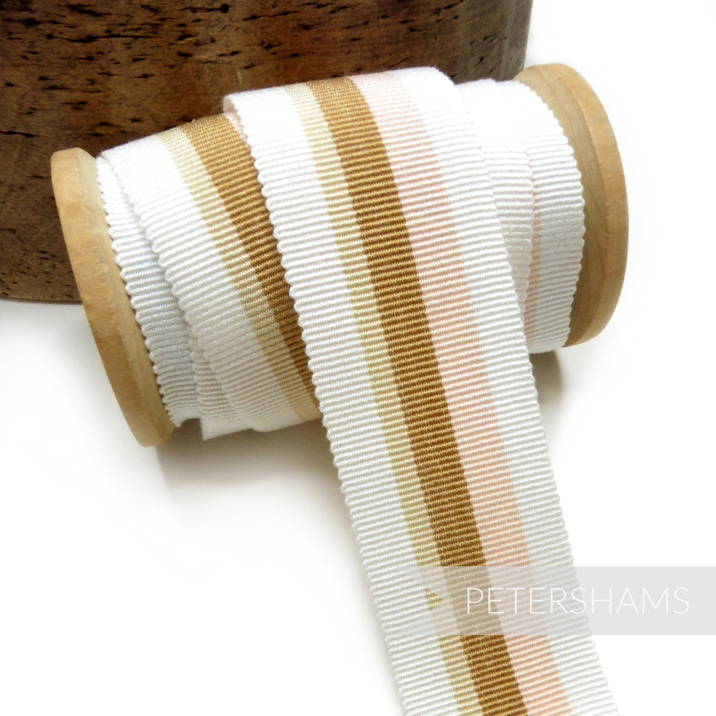 35mm Traditional Stripe Millinery Petersham Hat Ribbon - 1m ...