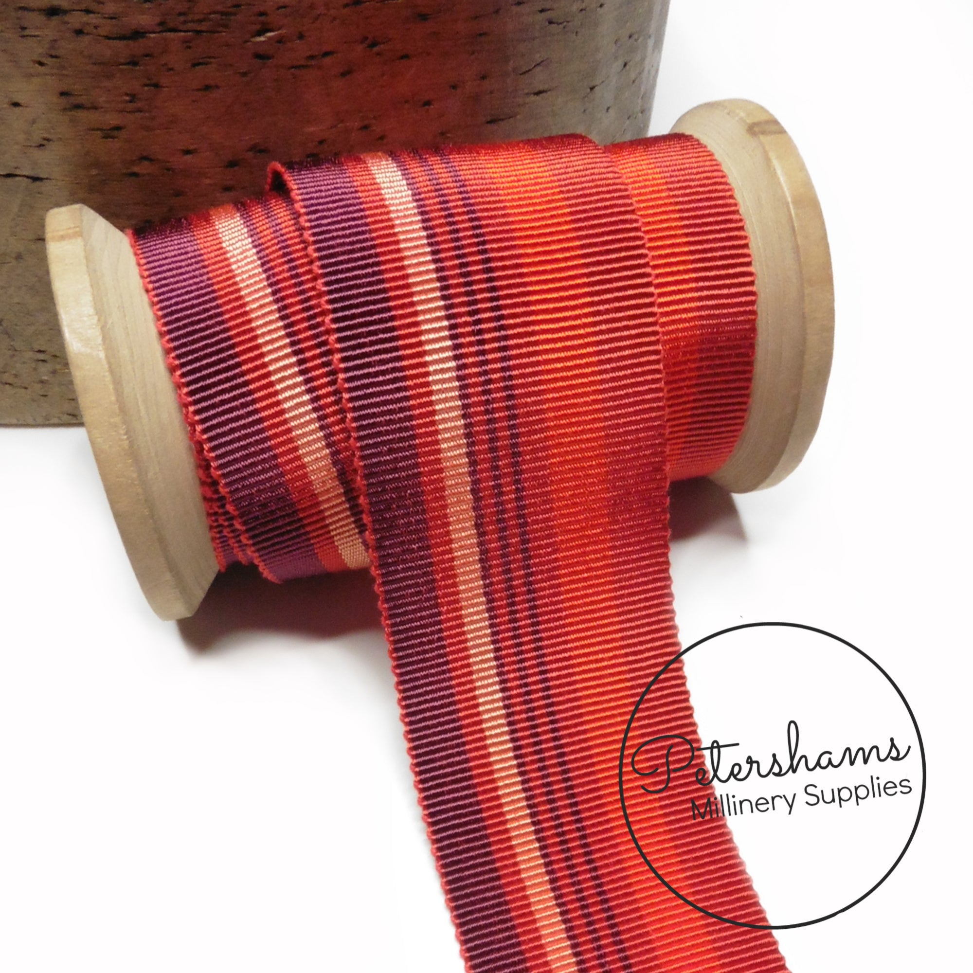 Hat Ribbin 40mm Mixed Stripe Millinery Petersham Hat Ribbon - 1m – Petershams ...
