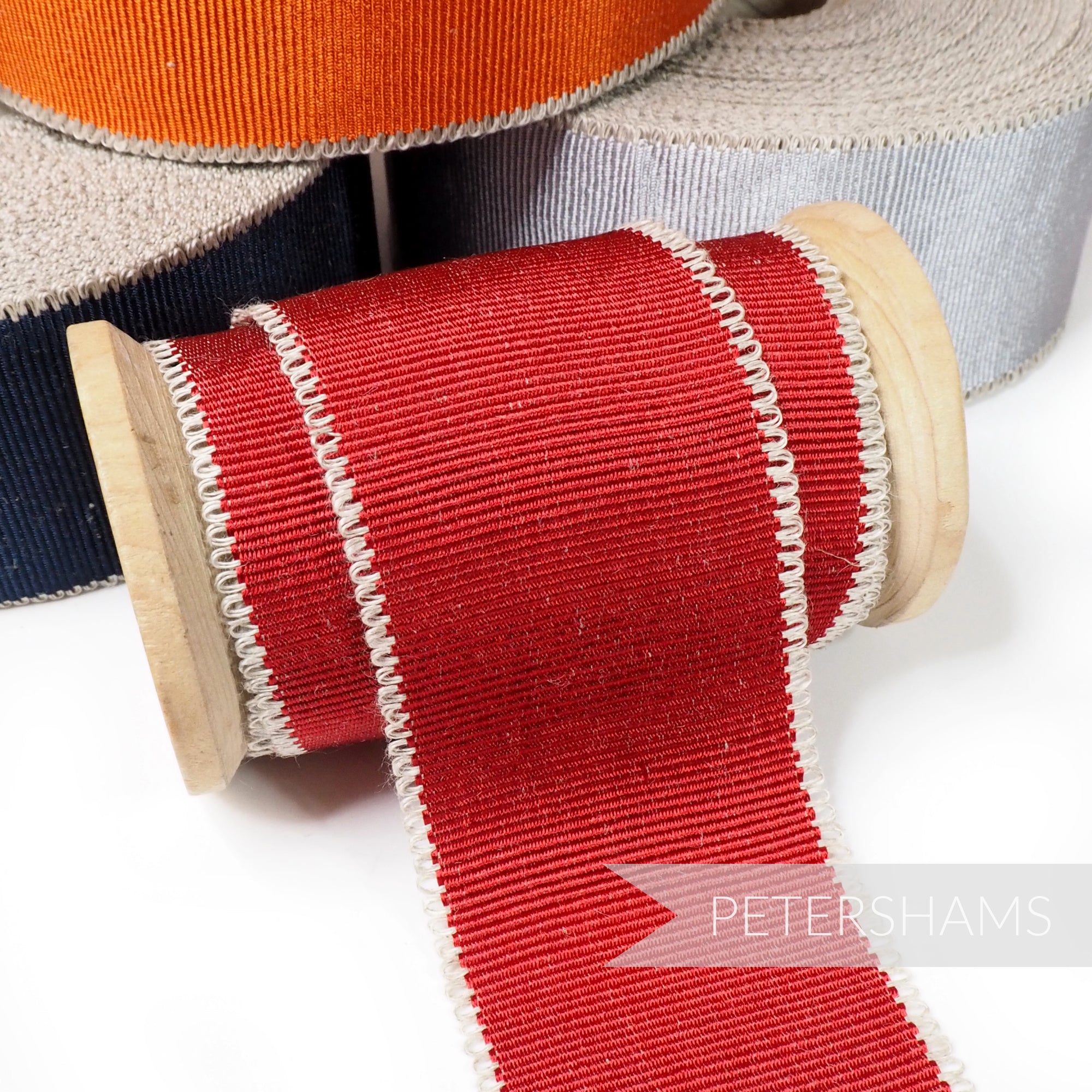 45mm Looped Linen Edge Millinery Petersham Hat Ribbon 1m Petershams
