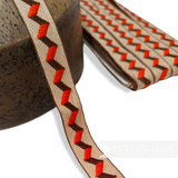 Vintage 1970's Woven Graphic Embroidered 17mm Ribbon Trim - 1m