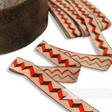 Vintage 1970's Woven Graphic Embroidered 17mm Ribbon Trim - 1m