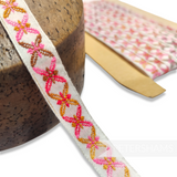 Vintage 16mm Cotton Ombre Embroidered Ribbon - 1m