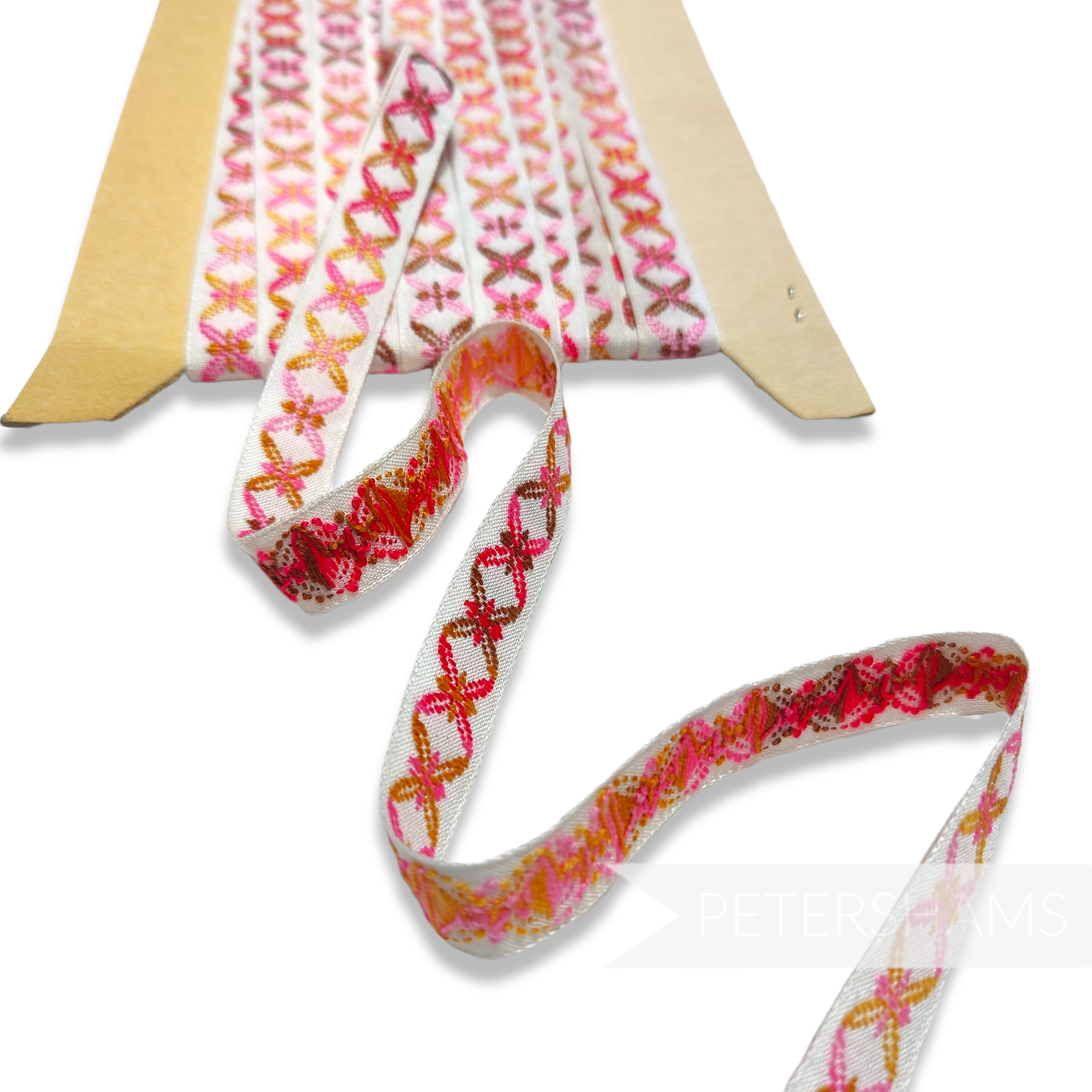 Vintage 16mm Cotton Ombre Embroidered Ribbon - 1m