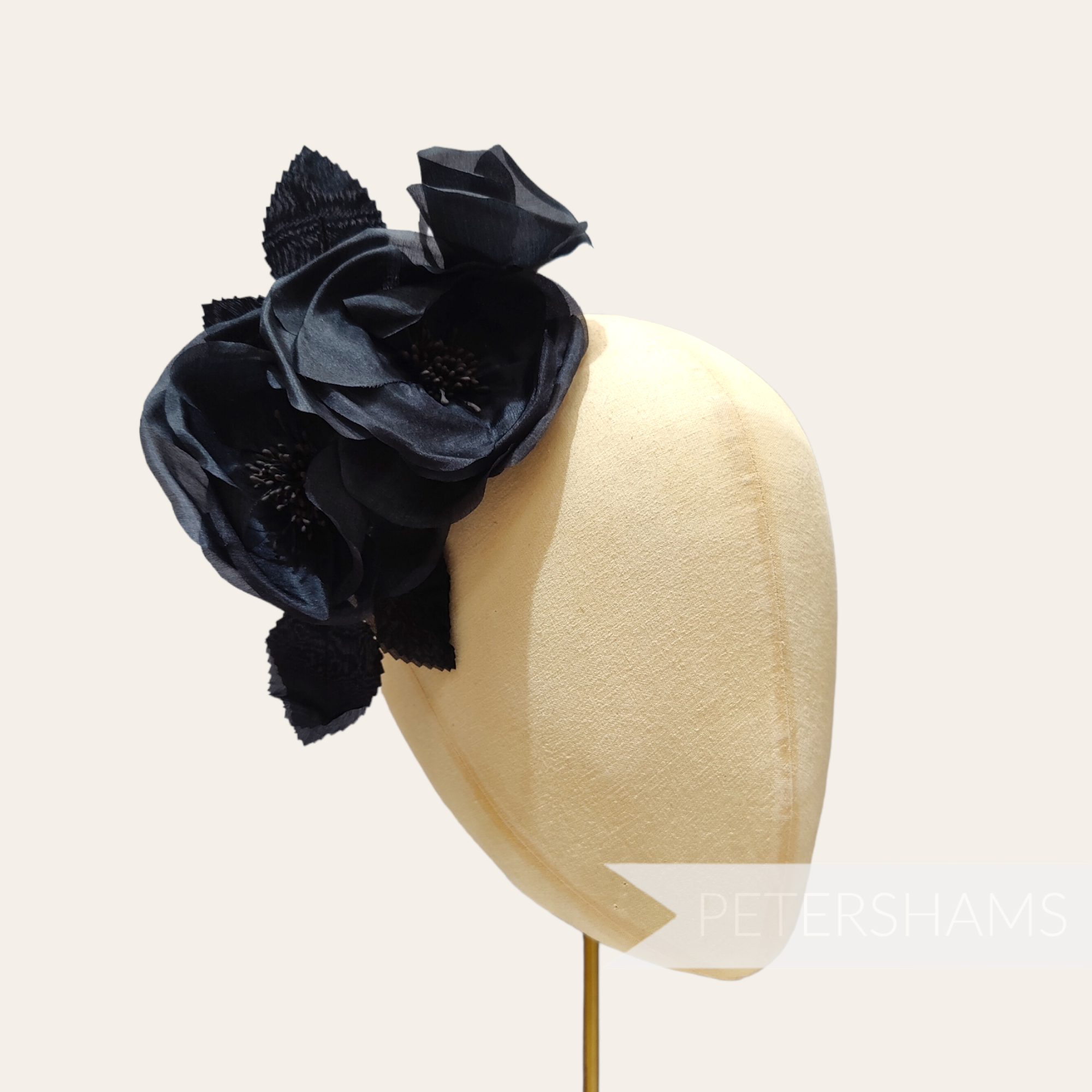 'Clare' Triple Silk Blossoms and Bud Hat Flower Mount Petershams