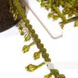 Faceted Drop Bead Fringe on Wavy Gimp Braid Trim - 1m