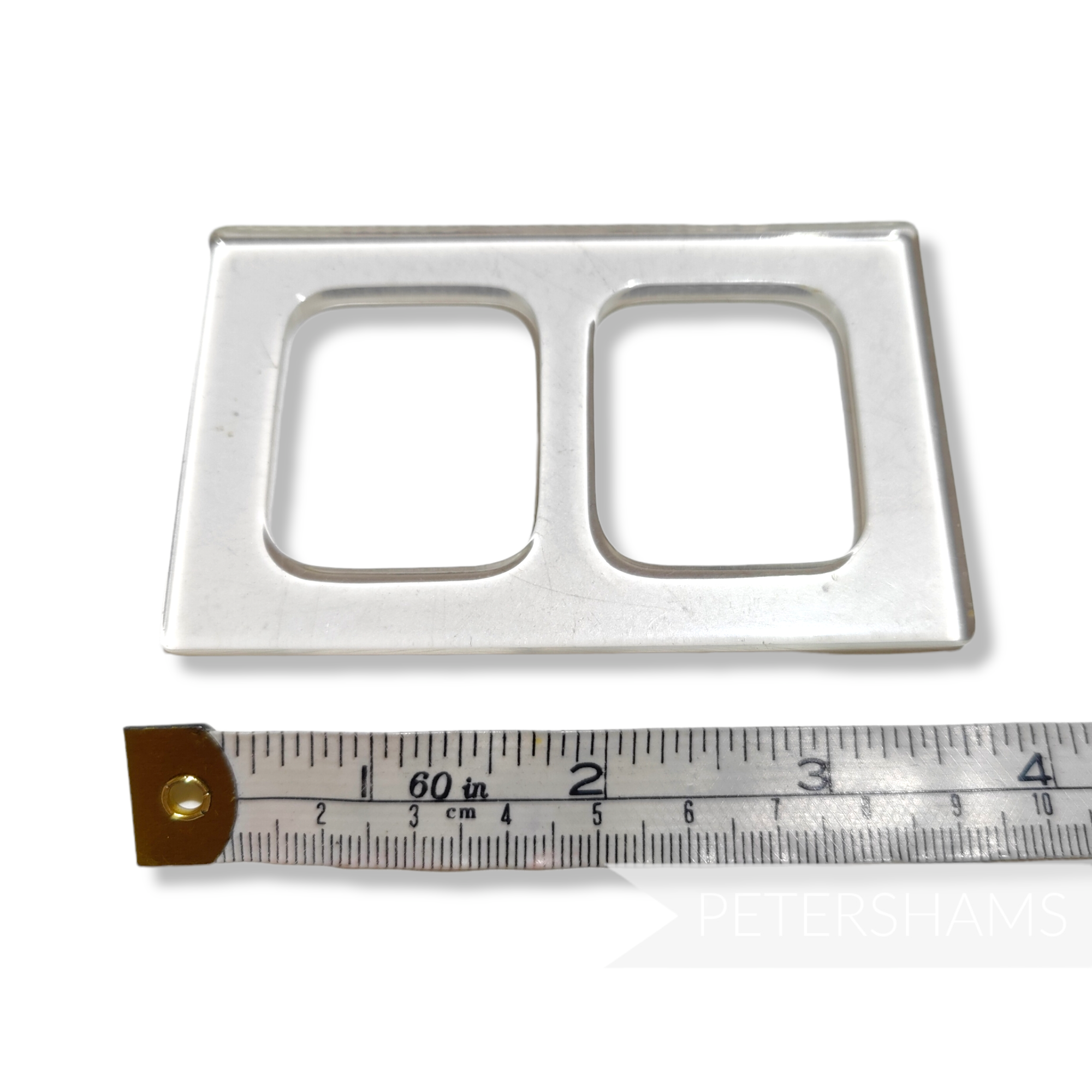 Vintage 1960/70s Large Clear Rectangle Hat / Belt Buckle 95x57mm