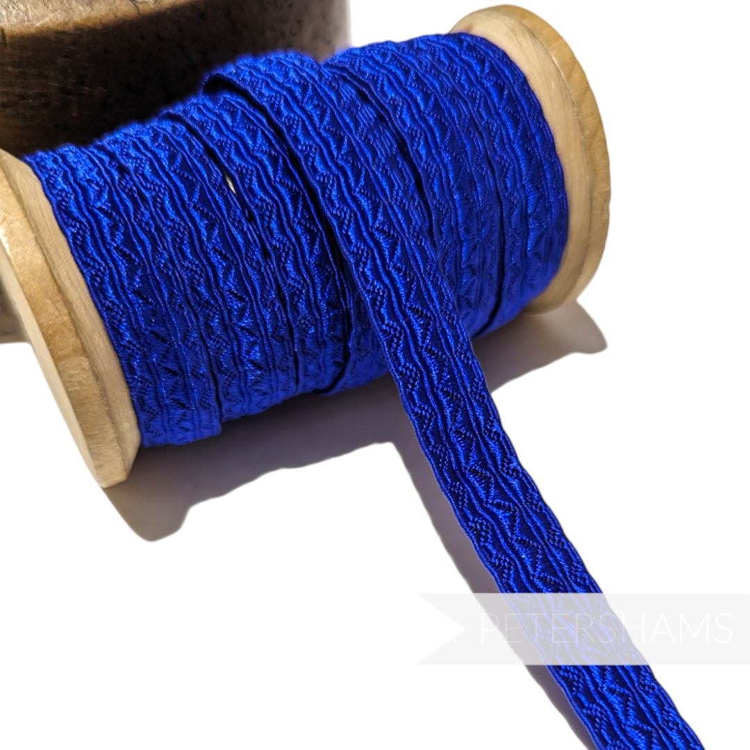 12mm Brocade Style Geometric Design Embroidered Ribbon Trim - 1m