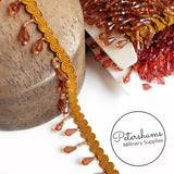 Faceted Drop Bead Fringe on Wavy Gimp Braid Trim - 1m
