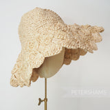 Faux Straw Decorative Scalloped Edge Capeline - 12"