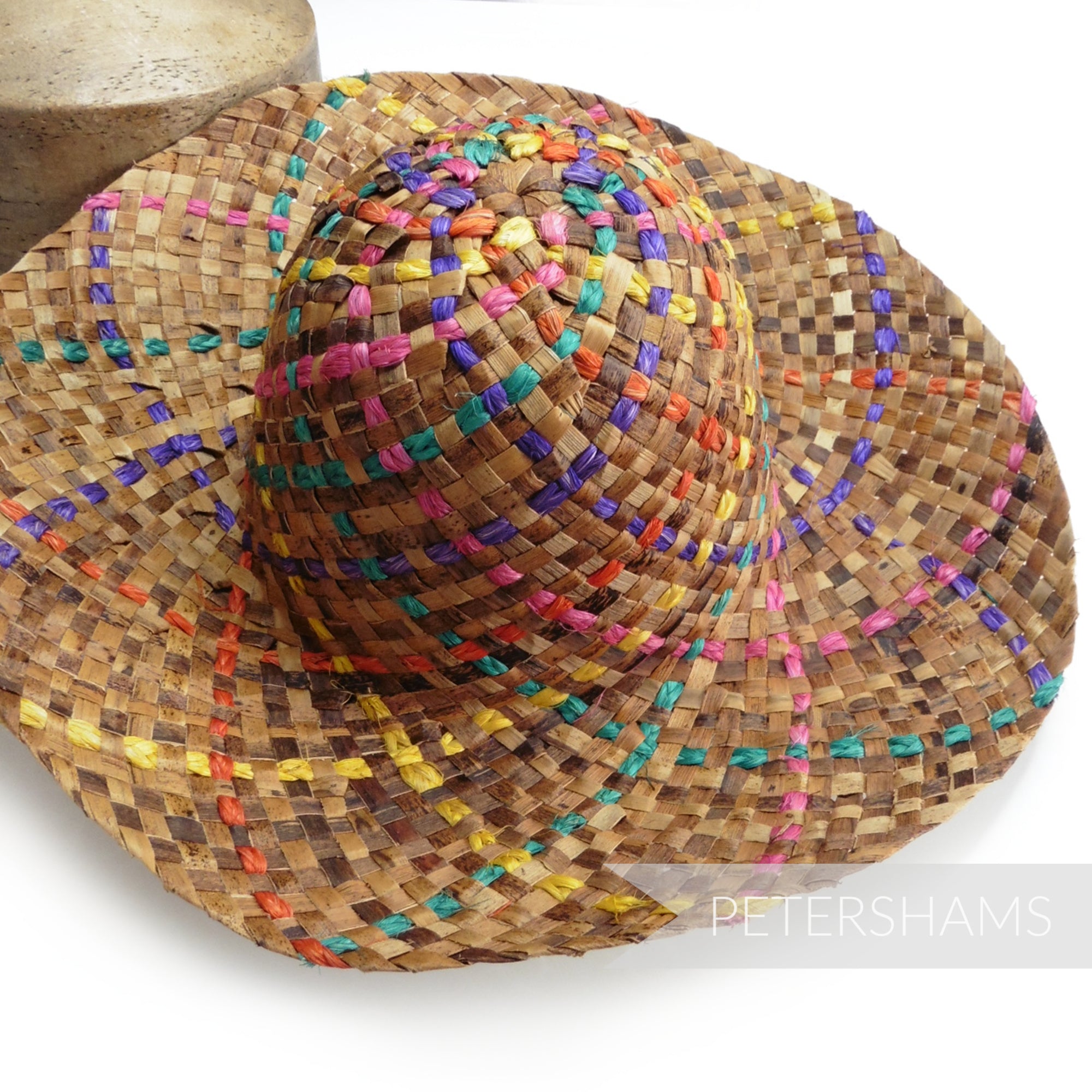 Fiesta Rainbow Dark Straw Capeline Hat Body - 11"