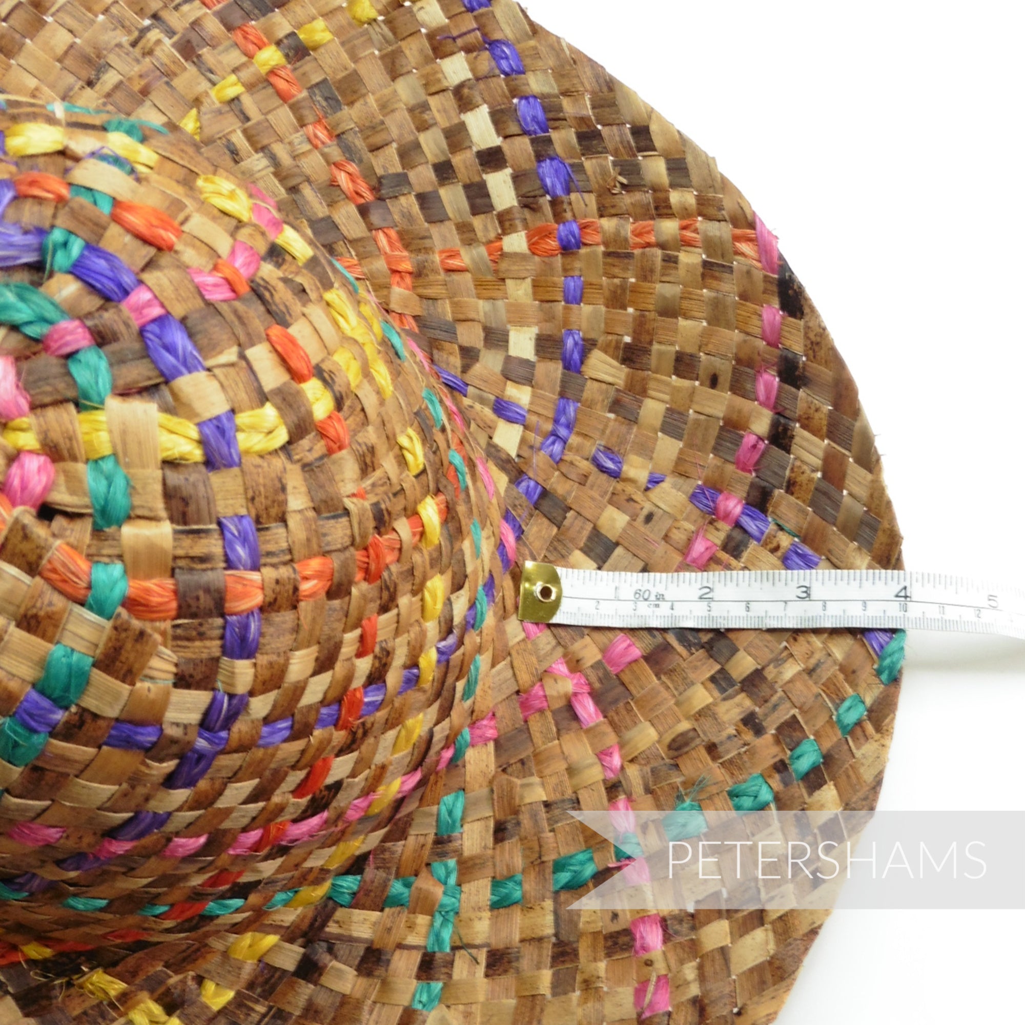Fiesta Rainbow Dark Straw Capeline Hat Body - 11"