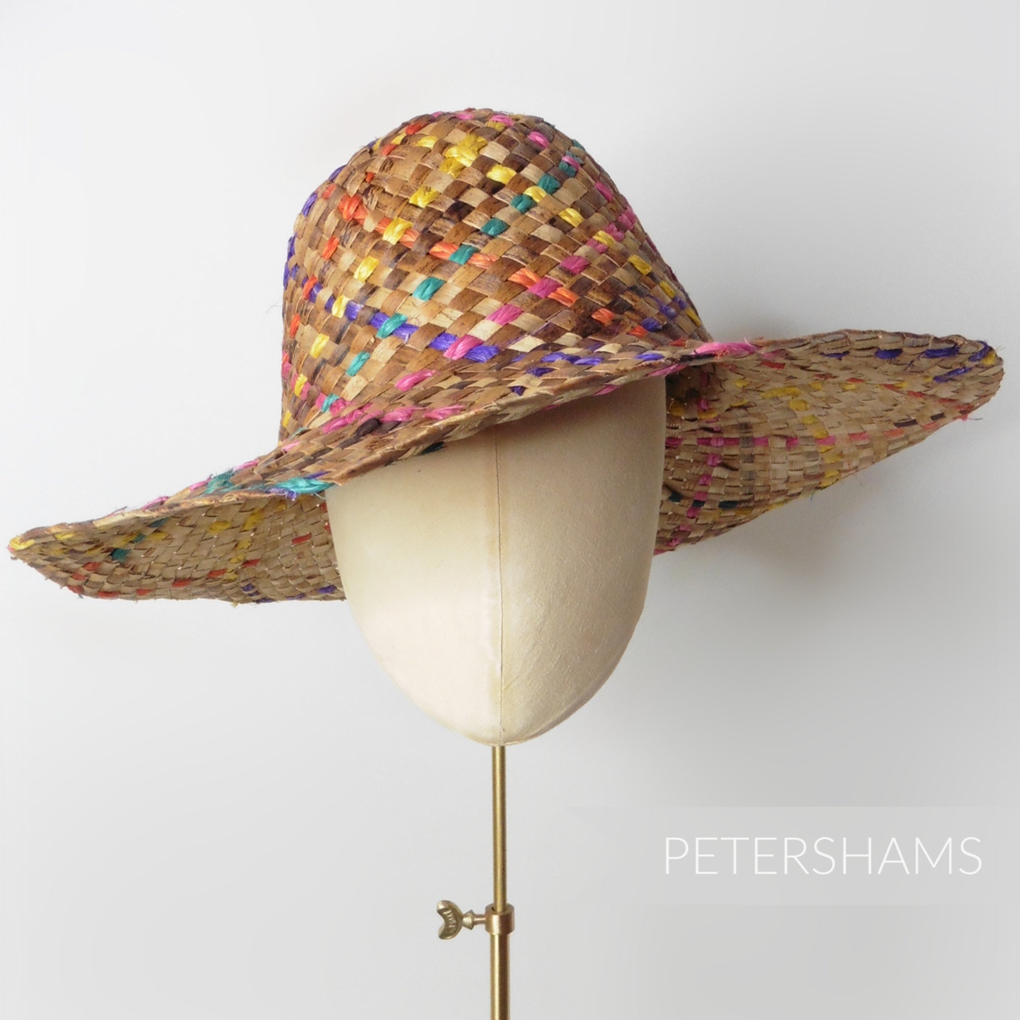 Fiesta Rainbow Dark Straw Capeline Hat Body - 11"