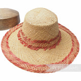 Vintage 1960s/70s Pinky Red Fringy Straw Capeline  - 11"