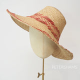 Vintage 1960s/70s Pinky Red Fringy Straw Capeline  - 11"