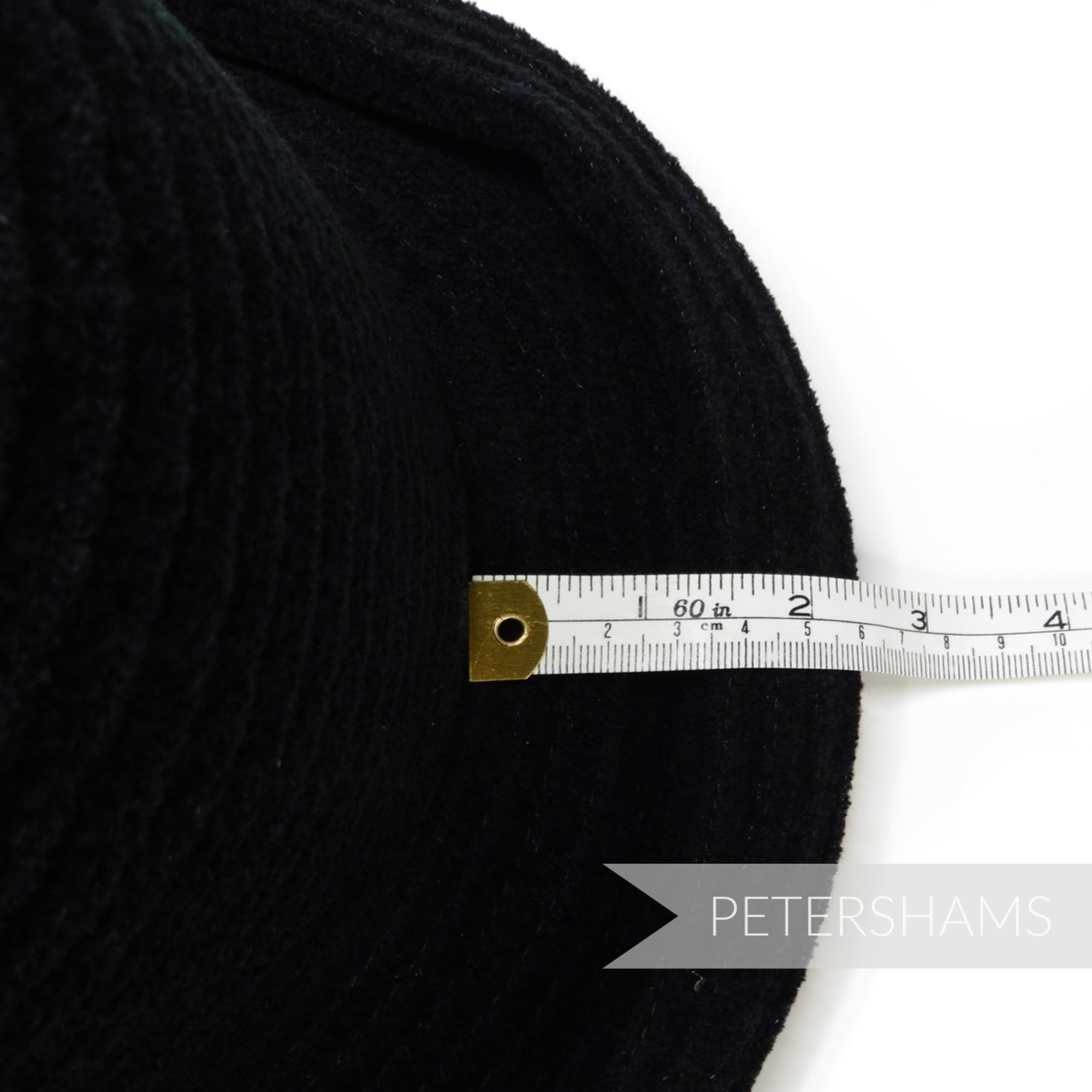 Black Vintage 90's Fuzzy Chenille Domed Crown Hat Form