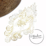 Heart-Like Pearl and Sequin Lace Motif