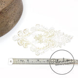 Heart-Like Pearl and Sequin Lace Motif