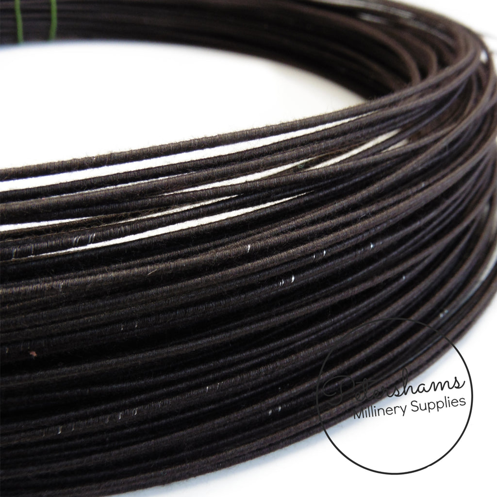 BENECREAT 21 Yard Black Cotton Covered Millinery Wire, Cotton
