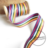 Vintage 28mm Wide Stripe Moire Petersham Ribbon - 1m