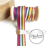 Vintage 28mm Wide Stripe Moire Petersham Ribbon - 1m