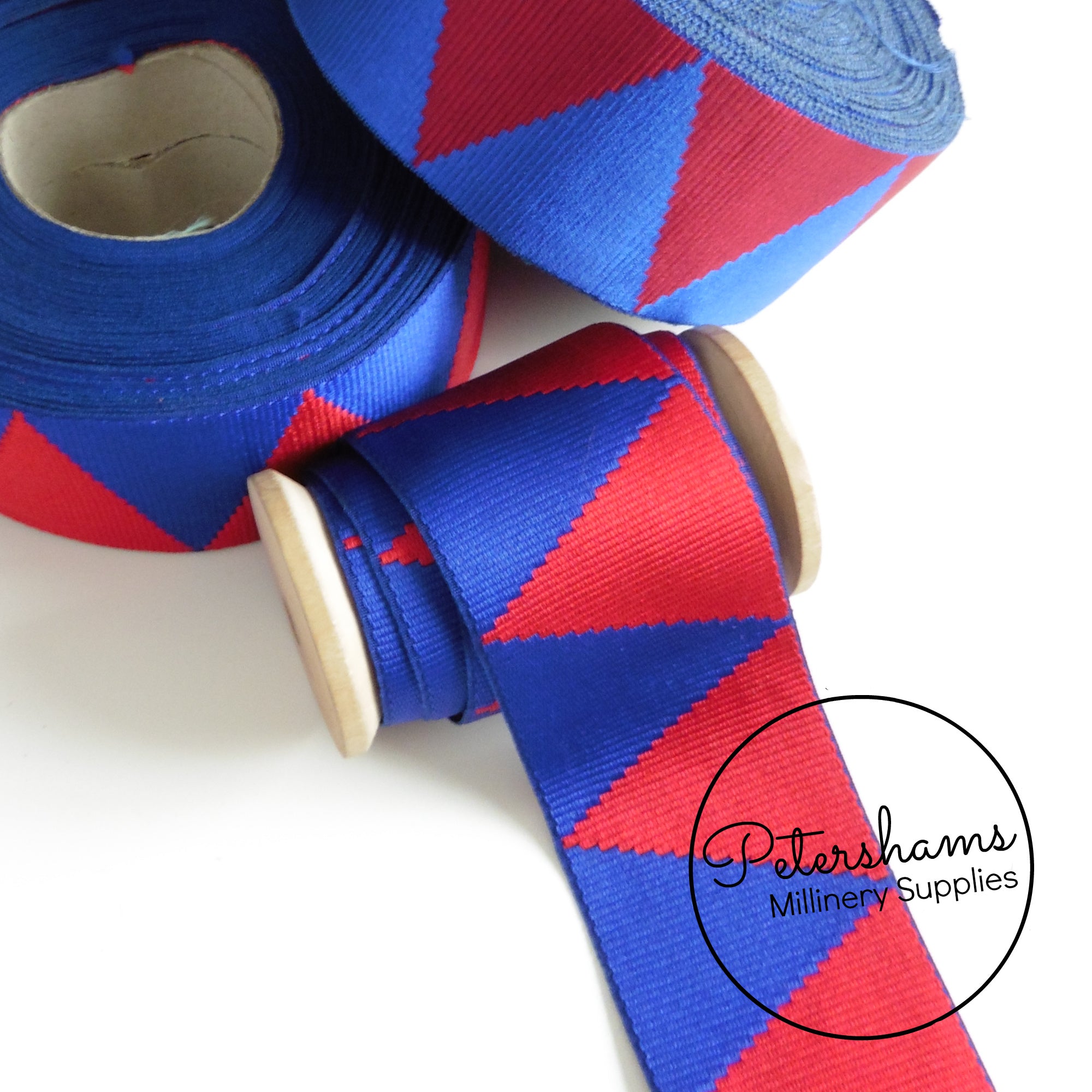 Triangle Ribbon Pattern Vintage 50mm Wide Woven Deluxe Triangle Pattern Ribbon - 1m ...