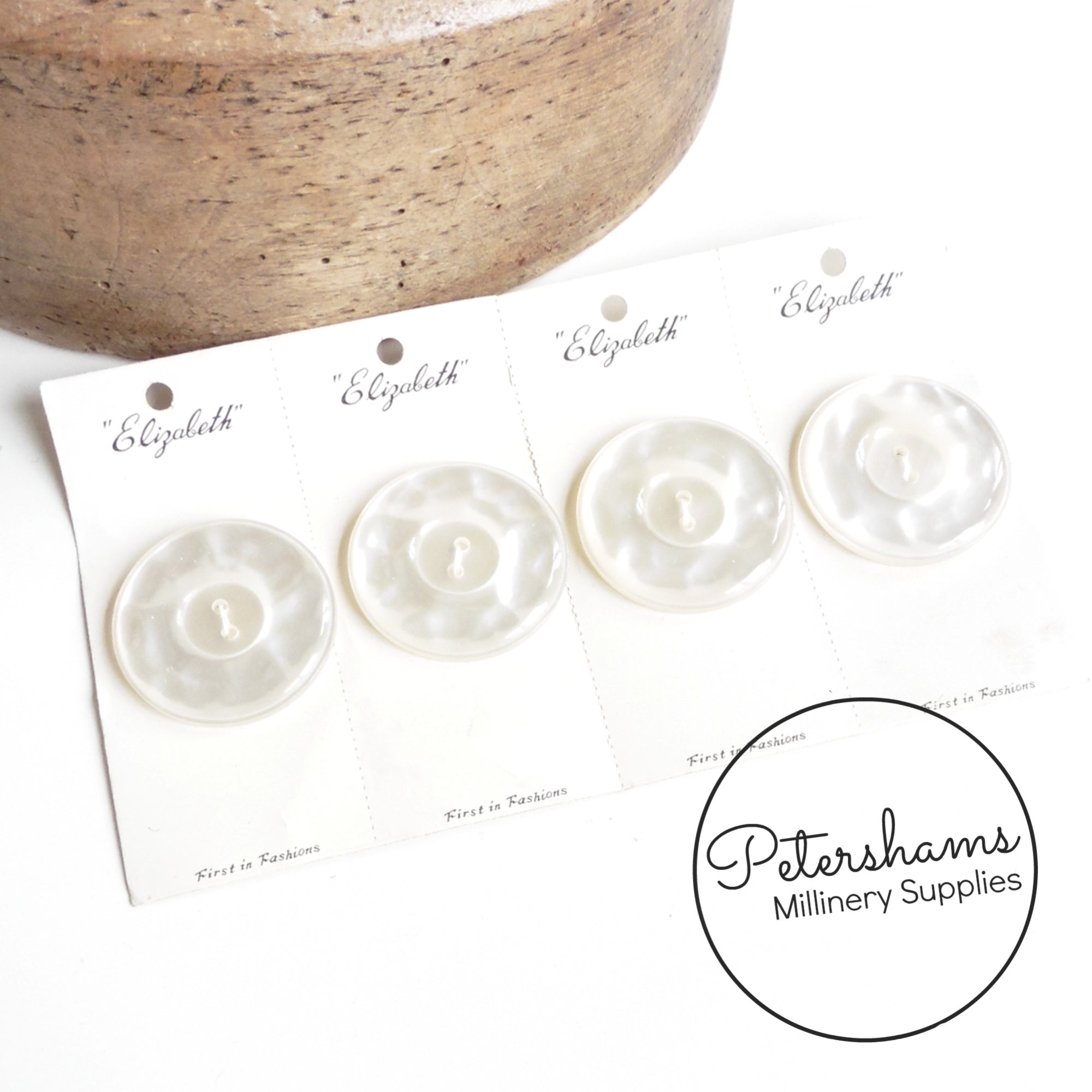 Giant Vintage 4cm Faux Mother of Pearl 'Elizabeth' Buttons - Set of 4